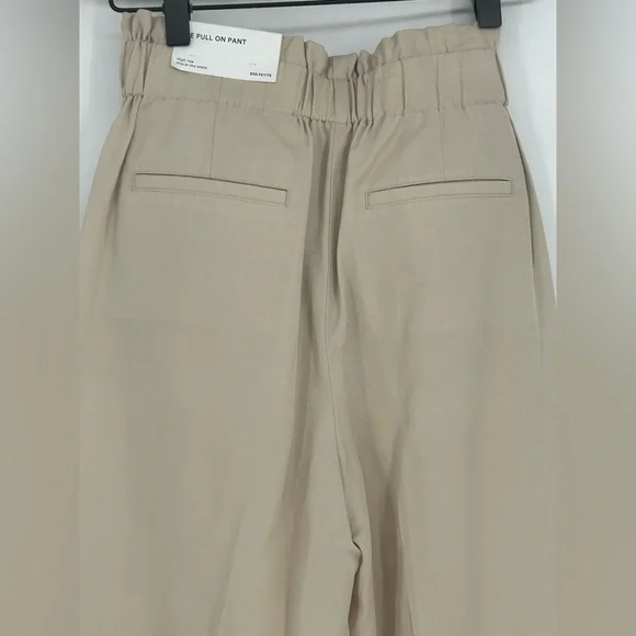 "NWT"Ann Tayor The Pull on Pant High Rise Ankle Beige Lyocell Sz.XXS Petite - Picture 9 of 12